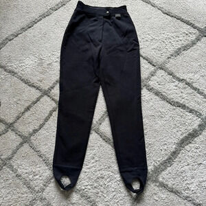 Vintage Edelweiss skiwear black snow ski pants wool high rise stirrups 0